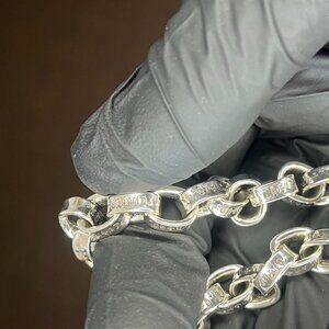 Chrome Hearts Chain Link Bracelet – Sterling Silver 925, Engraved Links